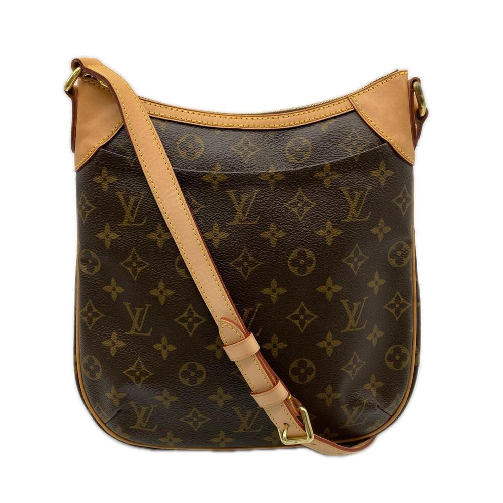 LOUIS VUITTON Monogram Odeon PM M56390 Shoulder Bag Brown Beige PVC Leather W...